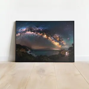 [Sale off up to 65%][Free Ship][No Frame] Celestial Milkyway Landscape Poster, Printable Wall Art, Instant, Starry Night Sky Landscape Print, Large Above Bed Wall Decor