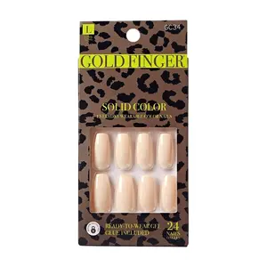 Gold Finger Solid Color Nails
