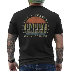 Pappy Like A Grandpa Only Cooler Pappy Vintage Style Men's T-shirt Back Print, Sweatshirt, Hoodie, Menswear, Soft, Top, Unisex