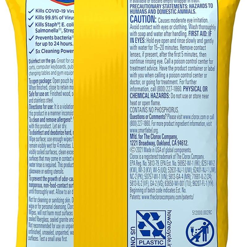 Clorox Disinfecting Wipes On The Go, Bleach Free Travel Wipes, Household Essentials, 9 Ct, Pack of 24