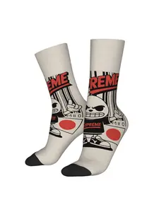 1 Pair Hip Hop Stylish Character Men's compression Socks Unisex Harajuku Pattern Printed Funny Novelty Happy Crew Sock