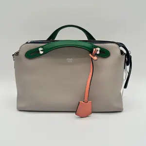 Pre-owned FENDI leather Crossbody Bags By The Way Satchel Studded Medium
