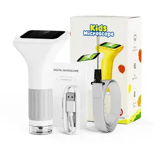 Portable Handheld Microscope Toy with LED Light 50x-1000x, Outdoor Indoor Nature Exploration Science Educational Toy, Holiday Gift