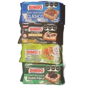 Bimbo Pan Tostado - Toasted Bread with Double Fiber, CeroCero, Brioche, or Clásico Flavors - Pick from 4 Delicious Flavors or Bundle - Cake, Dessert