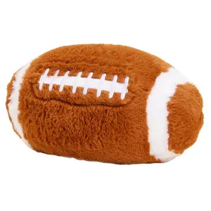 Warmies Soft Stuffed Weighted Football-Shape Plush Dog Toy, Brown & White Pet Accessory with Microwave Heat, Plush Fabric & Soothing Warmth, Weighted Stuffed Animal for Dogs, Weighted Stuffed Animals