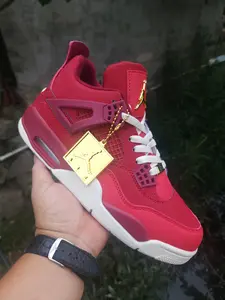Burgundy Pebbled Leather Colorblock Mid-Top Basketball Shoes with Gold Metal Tag and White Rubber Outsole