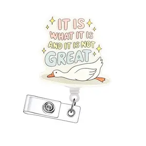 Funny Retractable Badge Reel, Acrylic ID Holder with Clip for Nurses, Doctors, Students & Office Staff, 15pcs Set, Badge Buddy Nursing