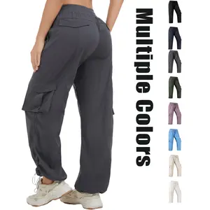 Women's Workout cuff Joggers with Pockets High Waisted Cargo Gym Yoga Fitness Outfit Sports Pants outdoorfun