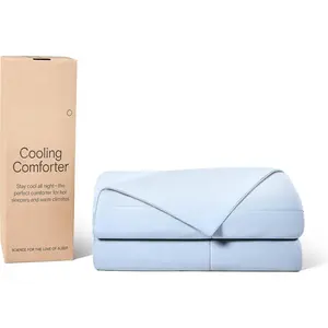 Lightweight Cooling Comforter, Cooling Blanket for Hot Sleepers and Night Sweats, Q-Max Over 0.4, Cool to The Touch Cover, Breathable, Soft, 106"x90", Glacier, /Cal