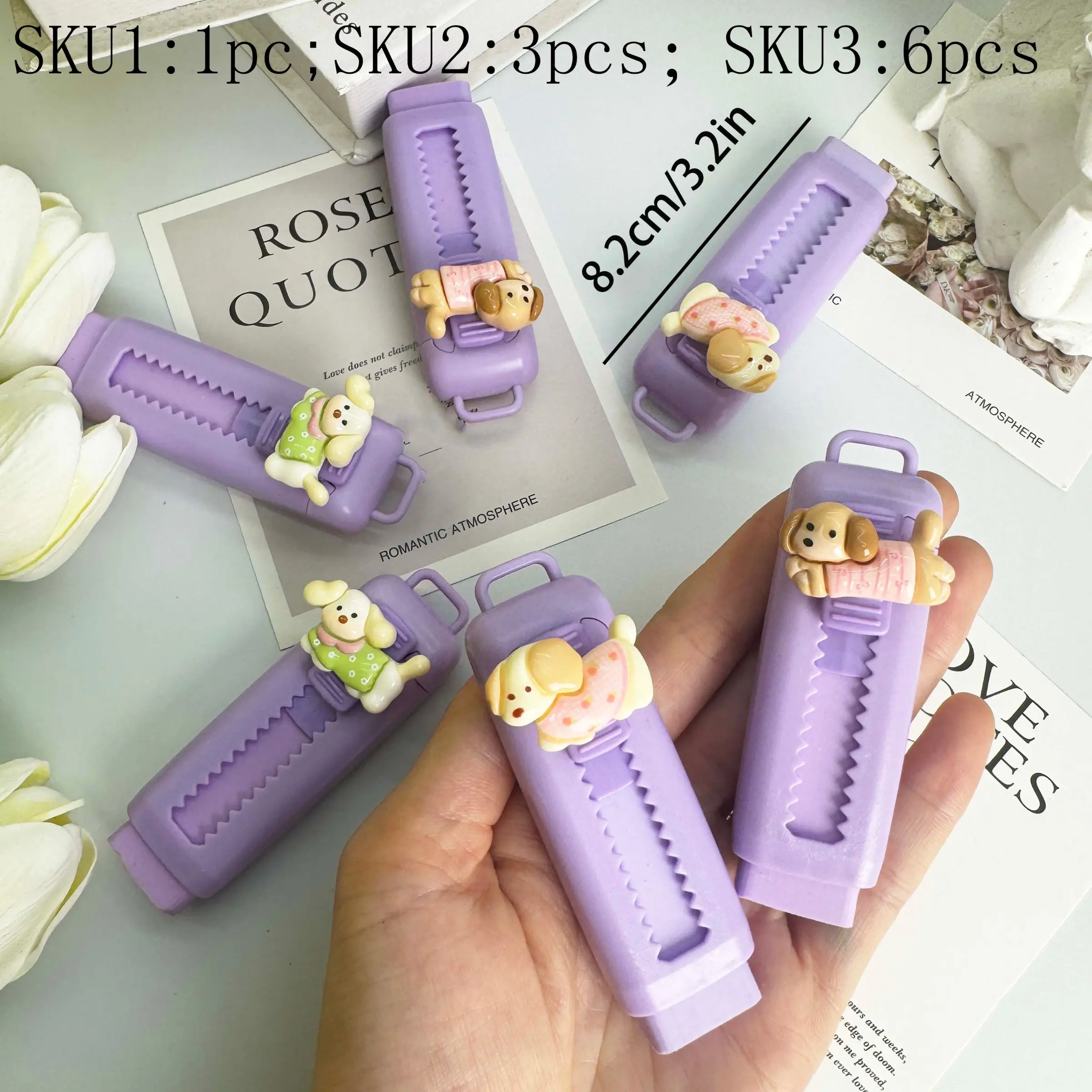 Cute Dog Theme Erasers, Random Designs, Clean Surface, No Shavings, Office & School Supplies, Perfect Party Gifts, 1/3/6 Pieces