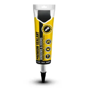 Siliconized Super  Latex Sealant, Indoor & Outdoor Paintable Caulk - Flexible, Weather &  Resistant, White Caulking for Baseboards, Windows, Doors & More - 5.5 oz (160 ml)