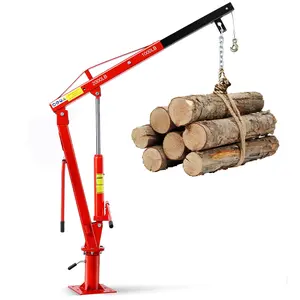 GARVEE Hydraulic Folding Truck-Mounted Pickup Crane with 360° Swivel Jib Engine Hoist for Construction and Industrial Use, Ideal for Truck Bed Lifting and Material Handling