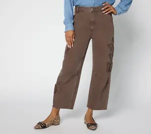 Driftwood Jeans Barbie Barrel Jeans - Butterfly Patchwork