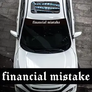 1Roll Financial Mistake with A Black Background Car Windshield Stickers, Sunscreen, Waterproof, Cover Scratches Vinyl Decals, Suitable for Cars, Trucks, and SUVs, Eye-catching Refit Car Styling Decor