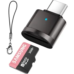 Type C  SD/TF Card Reader,Portable OTG Card Adapter with Anti-Loss Lanyard,Compatible with Laptops, MacBook, iPhone15/16 pro max