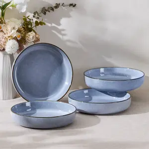 Vesteel Pasta Bowl Set of 4, 22oz Stoneware Salad Pasta Serving Bowls for Soup Dinner Cereal, Microwave & Dishwasher Safe