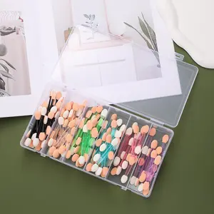 120PCS Colorful Double-Sided Eyeshadow Sponge Applicators, Disposable Eye Makeup Brushes for Beginners, Portable Travel Blending Tools for Precision & Layering, High-Value Set for Mess-Free Application