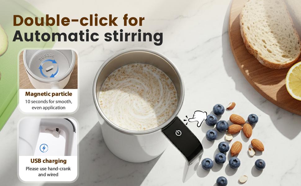 Rechargeable Automatic Magnetic Stirring Coffee Mug with Temperature Display, Multifunctional Self-Stirring Mug for Office Workers, Perfect for Home, Office, Business and Travel (Black) cup travel mug hydr jug clear design everyday hydration