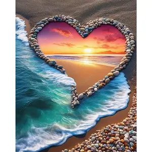 Paint By Numbers Kit On Canvas DIY Oil Art Seaside Picture Home Decor40x50cm