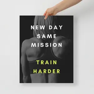 Train Harder - Gym Fitness Lifestyle Motivational Wall Art: Empower Hustle, Crush Goals, Fuel Your Workout Poster