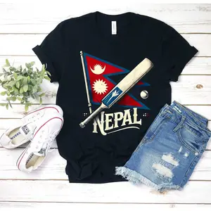 Nepal Cricket Jersey 2024, Cricket Flag Of Nepal Team T Shirt