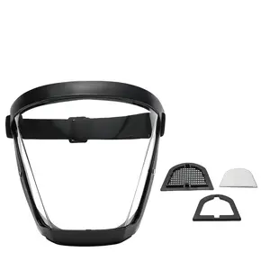 Plastic Integrated Face Guard, Enclosed Facial Protection Mask, Clear Visual Anti Fog Full Face Safety Shield Built With Effective Filter Part, Neutral Unisex Style With Adjustable Fit For Ordinary Scene Facial Protection Needs.garden decor