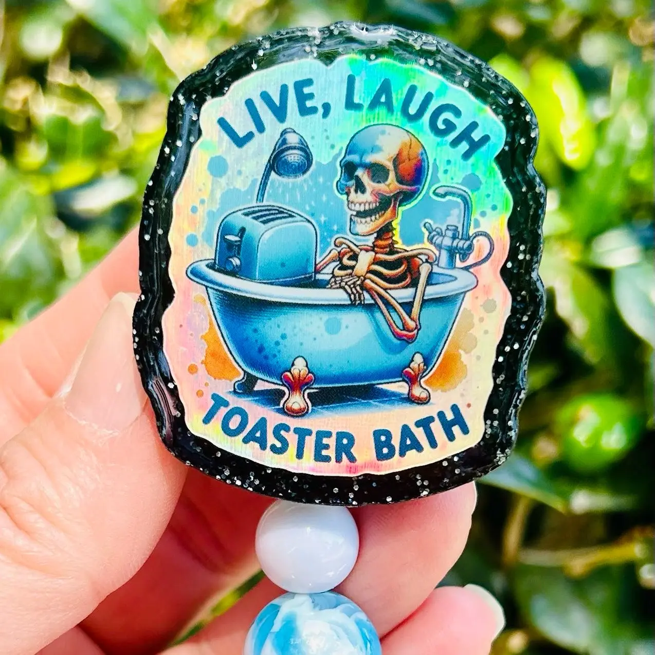 Toaster Bath Badge Reel for Medical Staff Servers Office Staff with Velcro Clip and Alligator Clip for Easy Attachment and Removal