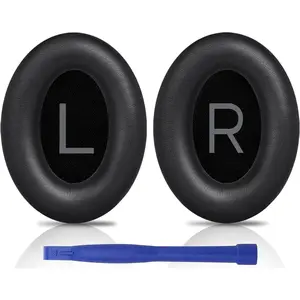 Earpads Replacement for  QuietComfort 45 (QC45)/QuietComfort SE (QC SE)/Quiet Comfort Wireless Over-Ear Headphones, Ear Pads Cushions with Softer Protein Leather - Black