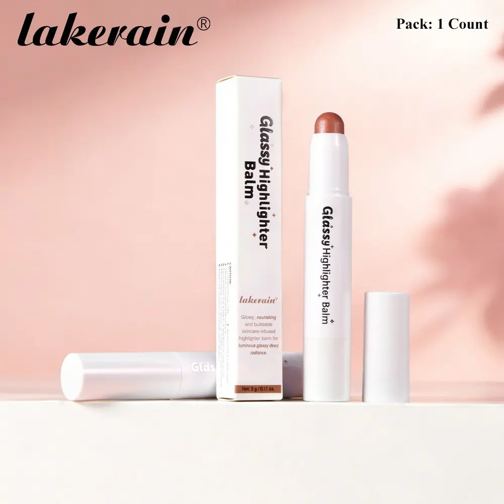 Lakerain 1 Count Moisturizing Luminous Highlighter Pen, Nourishes and Cares for Skin with Dewy Radiant Finish, Layerable for Natural Glass-Skin Glow, 6 Shades Available, Ideal for Daily & Red Carpet Makeup