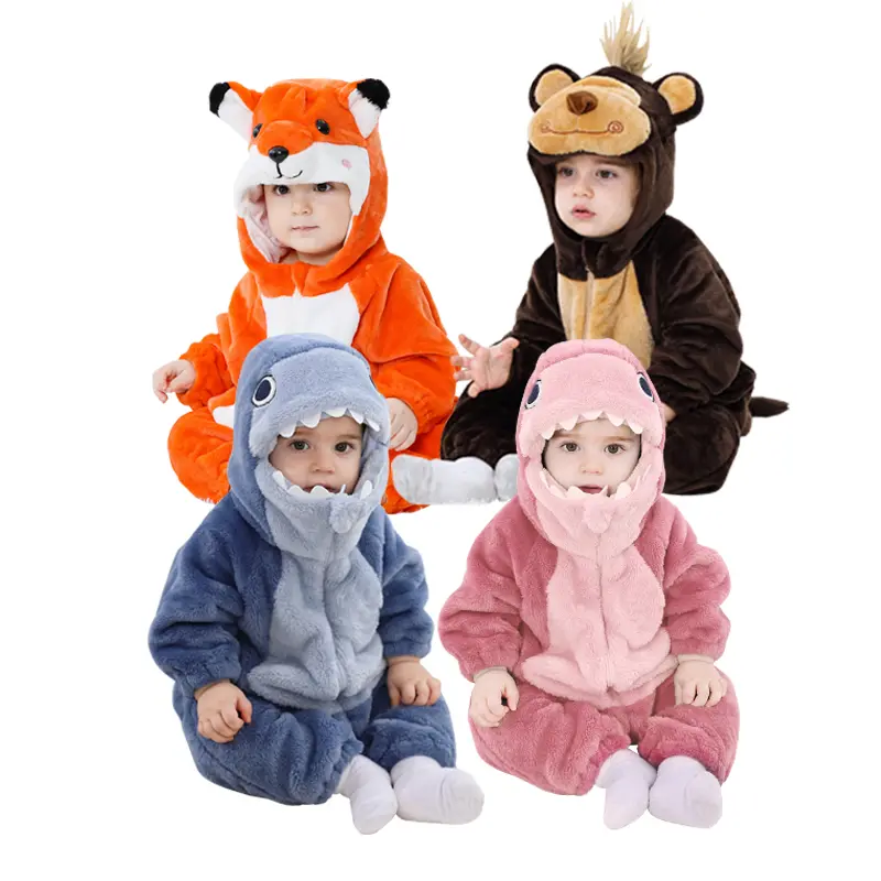 TONWHAR Toddlers Animal Costume Unisex Baby's Warm Halloween Outfits Kids Dress Up Jumpsuits Rompers