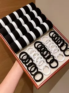 100pcs Simple Basic Hair Ties, Casual Sports Ponytail Holders, Scrunchie, Unisex for Daily Use, All Seasons, School Gift