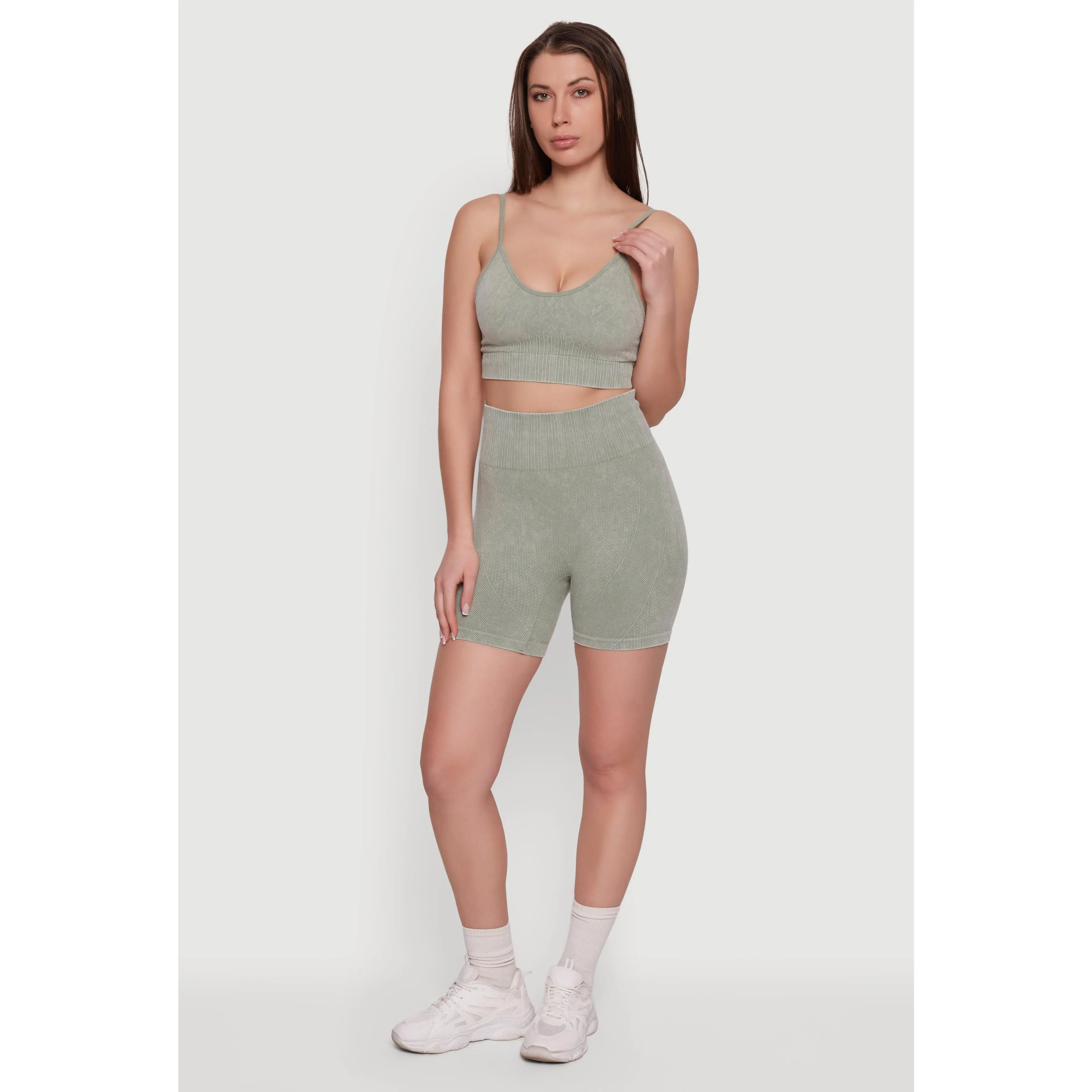 Seamless Compression Rib Biker Shorts
