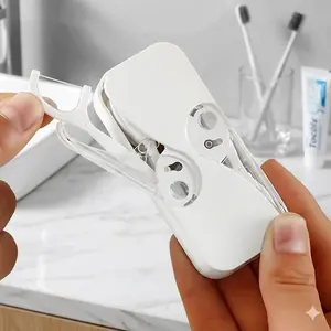 Portable Dental Floss Dispenser for Travel, Camping, Car, Home - Reusable, Hygienic Storage Case with Floss Threader, Compact, Dustproof, Moisture-Resistant Holder, Dental Accessories