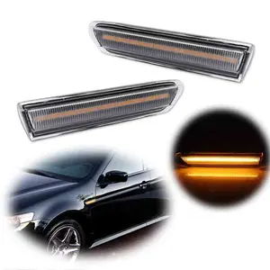 2PCS Clear Lens Front Amber LED Side Marker Light Turn Signal Lamp For Acura TL 2004 2005 2006 2007 2008 Replace OEM 33850SEPA01, 33850 SEP A01, 33800SEPA01, 33800 SEP A01 ﻿
