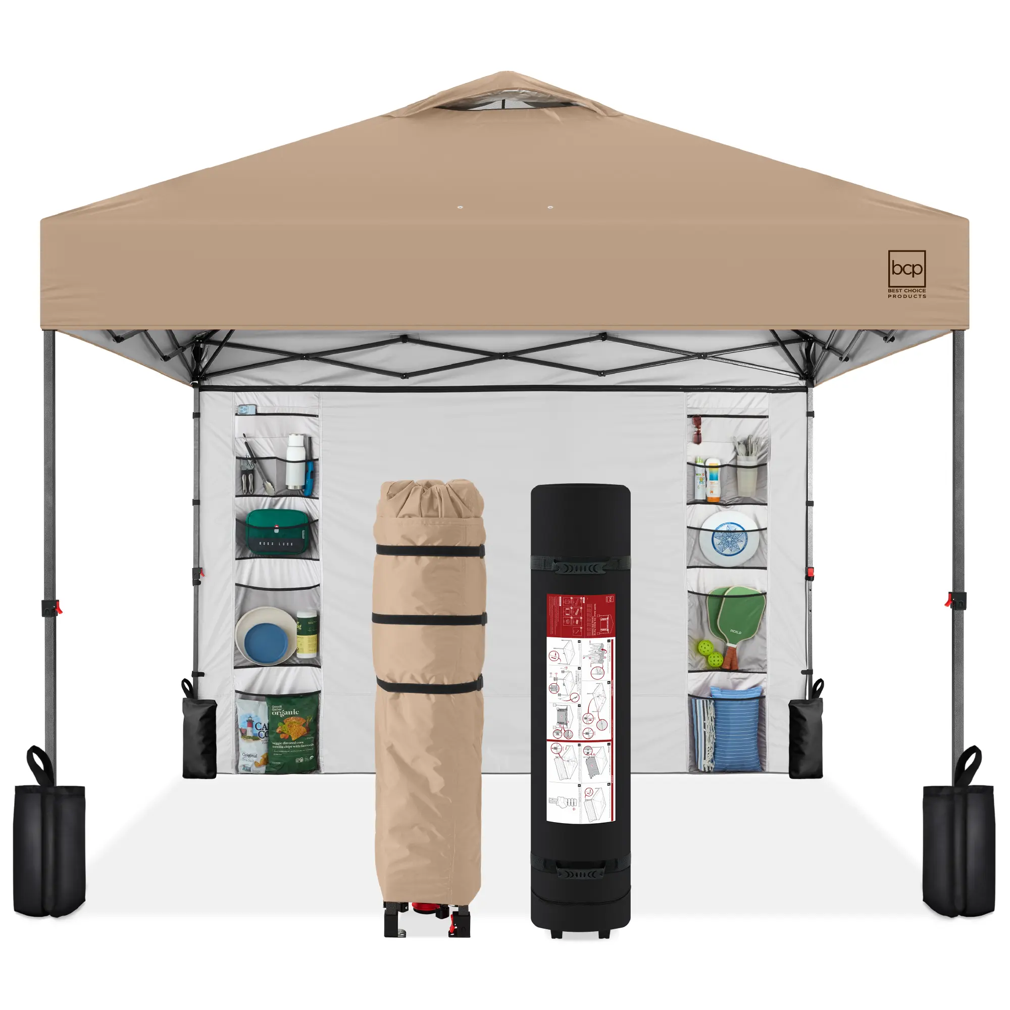 Best Choice Products 10x10ft Easy Setup Pop Up Canopy, Portable Tent w/ Side Wall, 1-Button Push, Case Best Choice Products 10x10ft Easy Setup Pop Up Canopy, Portable Tent w/ Side Wall, 1-Button Push, Case