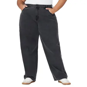 ELOQUII Women's Plus Size The Yvette Rigid Wide Leg Jean