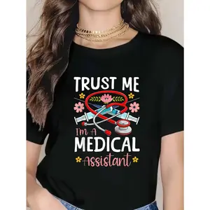 100% Cotton Unisex Certified Clinical Medical Assistant Funny Definition CCMA T-Shirt – Printed Short-Sleeve Crew Neck Tee
