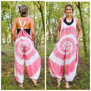 Tie Dye Hippie Dungarees Overalls Jumpsuits Rompers Pants