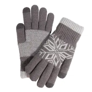 Women's Christmas Double-Layer Knitting Touchscreen Gloves, Thick Knitted Warm Handwear with Piled Design, Black Flatbill Camouflage Embroidered Cold Protection for Outdoor Daily Wear, Fashion Accessories (TikTokShopBlackFriday Unique Western)