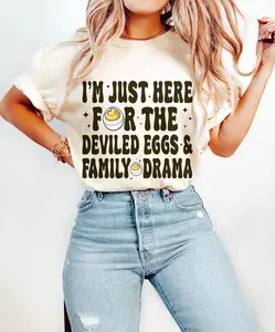 I am just Here for the Deviled Eggs and Family Drama Sweatshirt, Deviled Eggs Shirt, Funny Thanksgiving Sweatshirt, Thanksgiving Shirt
