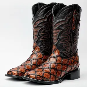 Cognac Jumbo Boots - Square Toe