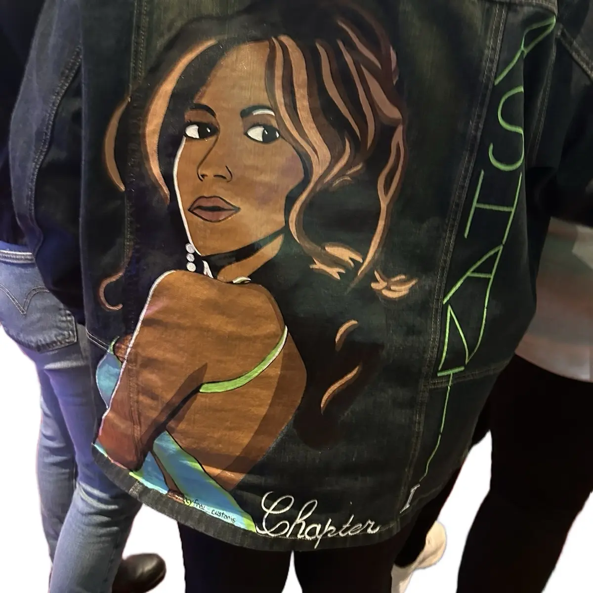 Hand-painted Ashanti Denim Jacket