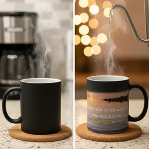 Custom Magic Mug Personalized Bible Verse Heat Reveal Cup 11oz Thermochromic Ceramic Photo Color Changing Christian Gift Secret Message Premium Matte Finish