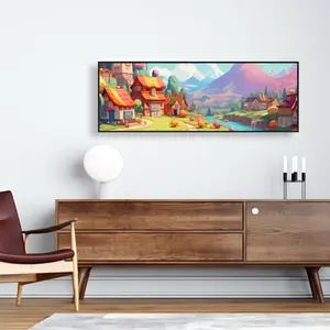 212 MAIN 16x48 in. Sweet Town Orange Framed Wall Art - Post Ideas, Artistic Room Decor, Gift-Worthy Home Supply Art Piece