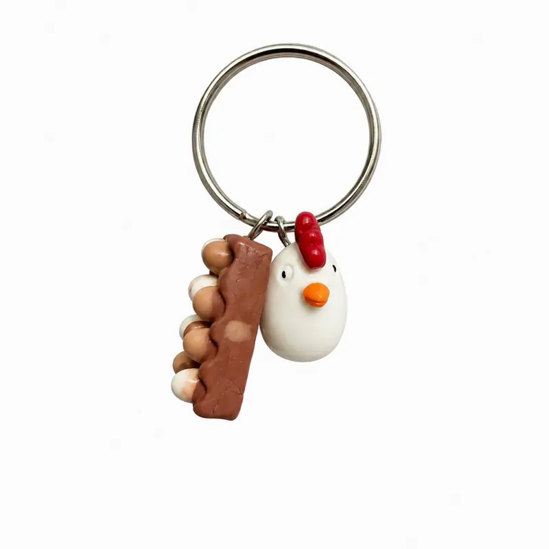 Chicken and Egg Themed Keychain, Accessory multitool