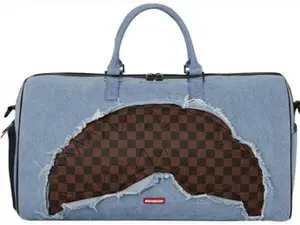 SPRAYGROUND: DENIM SHARK DUFFLE