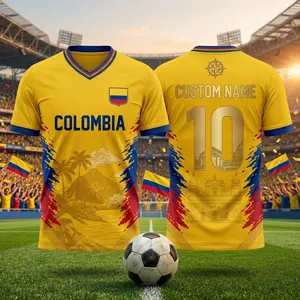 Colombia Football Jersey Personalized, Custom Name Number Football Shirt