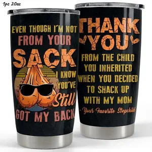 Step Dad with Love 20oz Tumbler with Lid Stainless Steel Insulated Vacuum Travel Coffee Cup Bonus Dad Husband Men Gift Father Day Christmas Dia De Muertos Nespresso Nomad Cup Pink Stairmaster straw tumbler Water bottled Drinkware