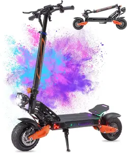 DT-011 High Performance Electric Scooter, 1200W Brushless Motor, 200KG Max Load, 11" Off-Road Tires, Front and Rear Large Spring Shock Absorption, Dual Disc Brakes