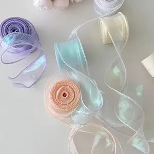 Elegant Wedding Flower Ribbon DIY Bow Bouquet Colorful Wave Satin Ribbon Gift Packaging, Perfect for Special Occasions & Decorations